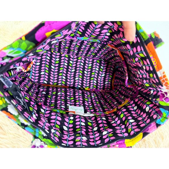 Vera Bradley Womens Purple Pocketbook Floral Nightingale  Vera Bradley Flower Shower Quilted Tote Bag Retired Floral Purple NWOT
